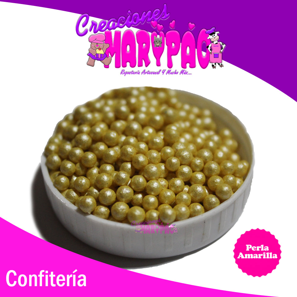 Perla Comestible Amarilla Confitería - Creaciones Marypao