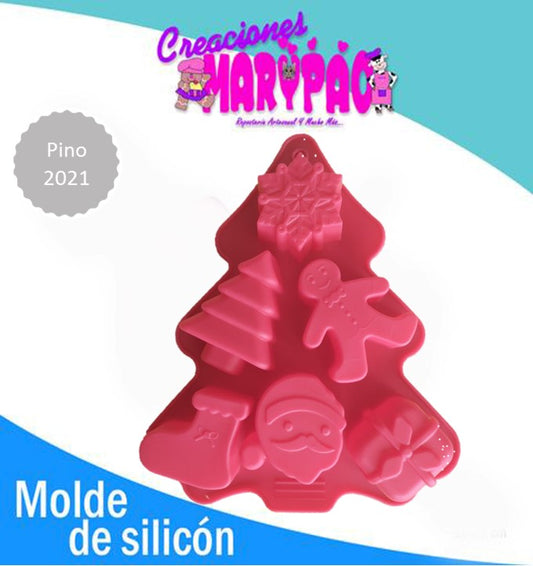 Molde De Silicón Pino Arbol De Navidad Fondant Resina 2021