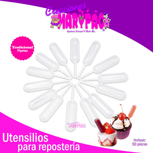 Pipetas Para Postres Cupcakes Candybar 50 piezas