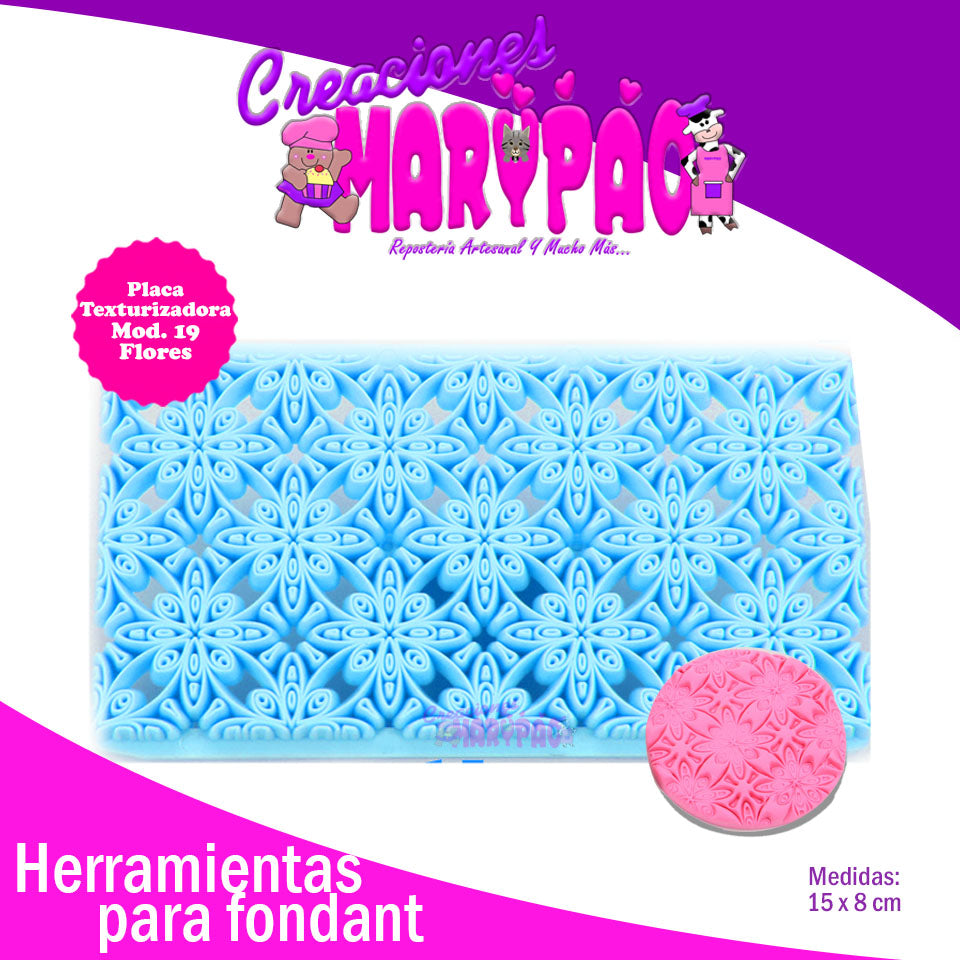 Placa Texturizadora Para Fondant Flores Mod 19