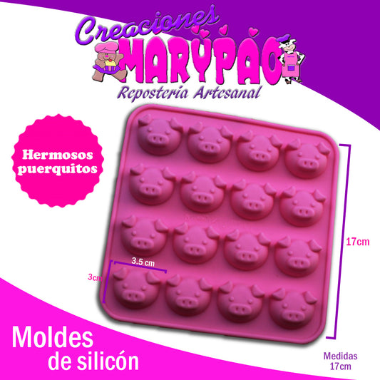 Molde De Silicón Puerquitos Cerdito - Creaciones Marypao