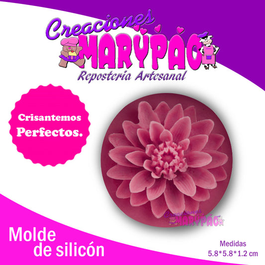 Molde De Silicón Flor Crisantemo - Flor De Loto - Creaciones Marypao