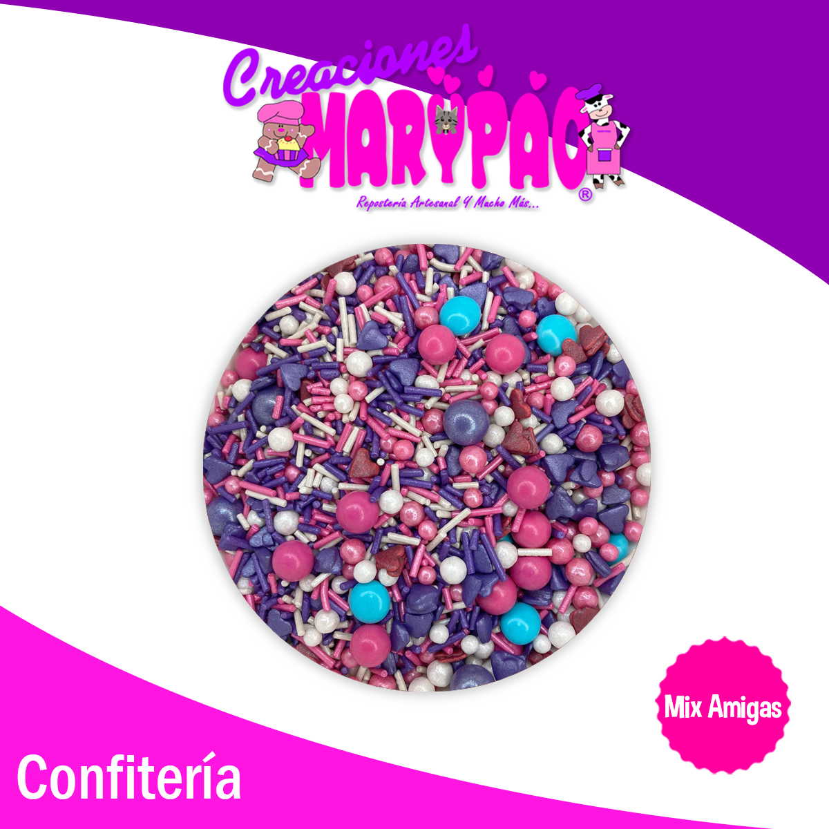 Mix Amigas Sprinkles Comestibles 14 De Febrero Para Cupcakes, Galletas, Etc.