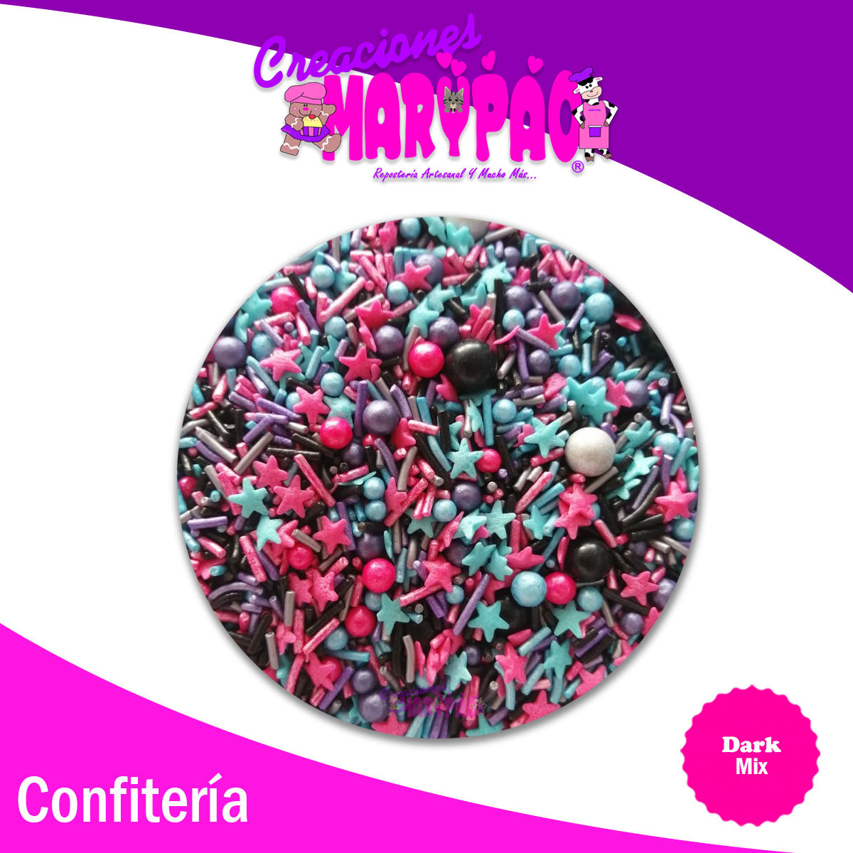 Mix Dark Sprinkles Comestibles Para Cupcakes, Galletas, Etc.