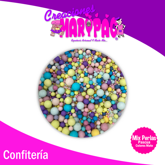 Perla Comestible Mate Mix Pascua Colores Pastel