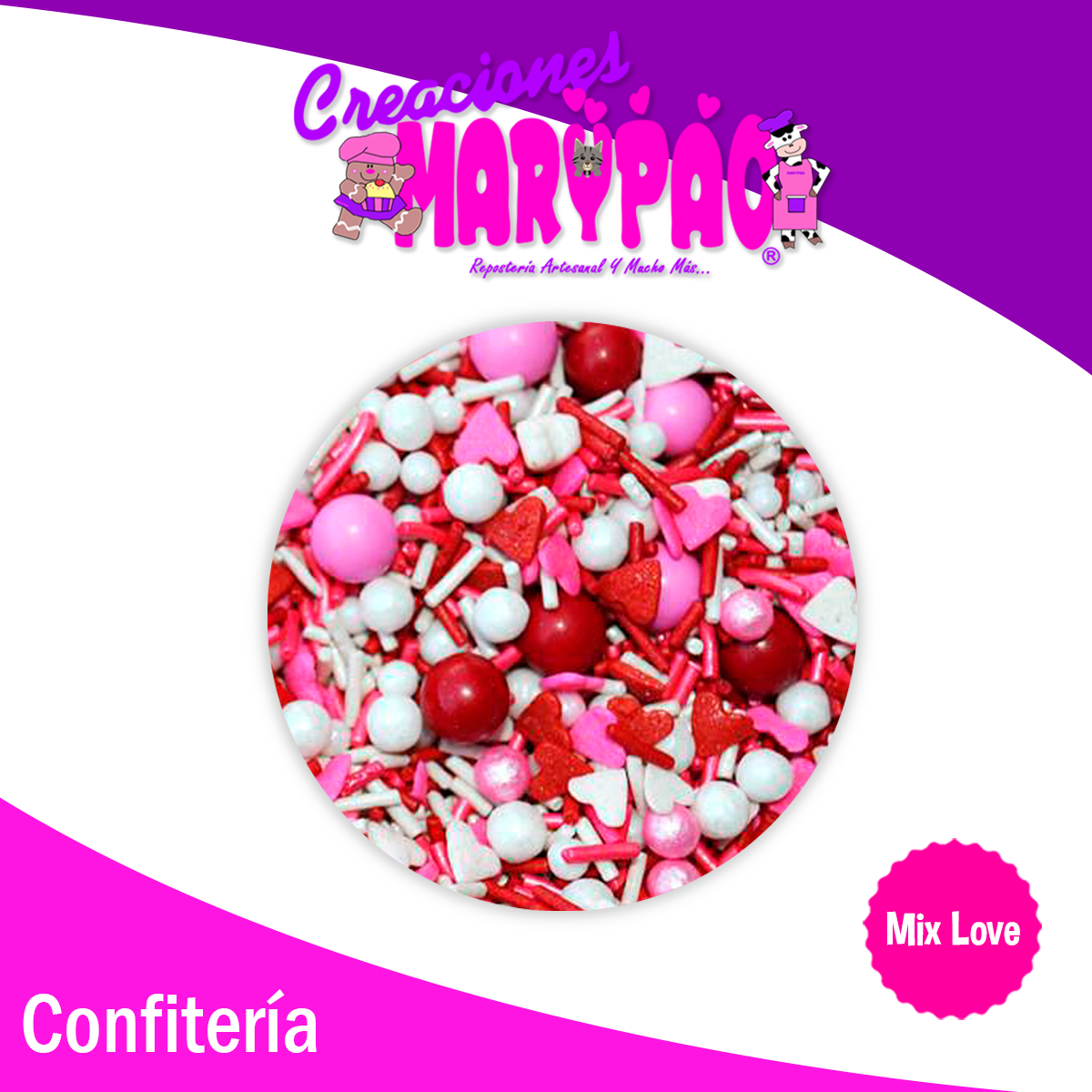 Mix Love Sprinkles Comestibles Febrero Amor Para Cupcakes, Galletas, Etc.