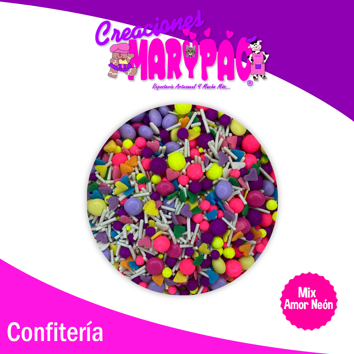 Sprinkles Comestibles 14 De Febrero Mix Neón