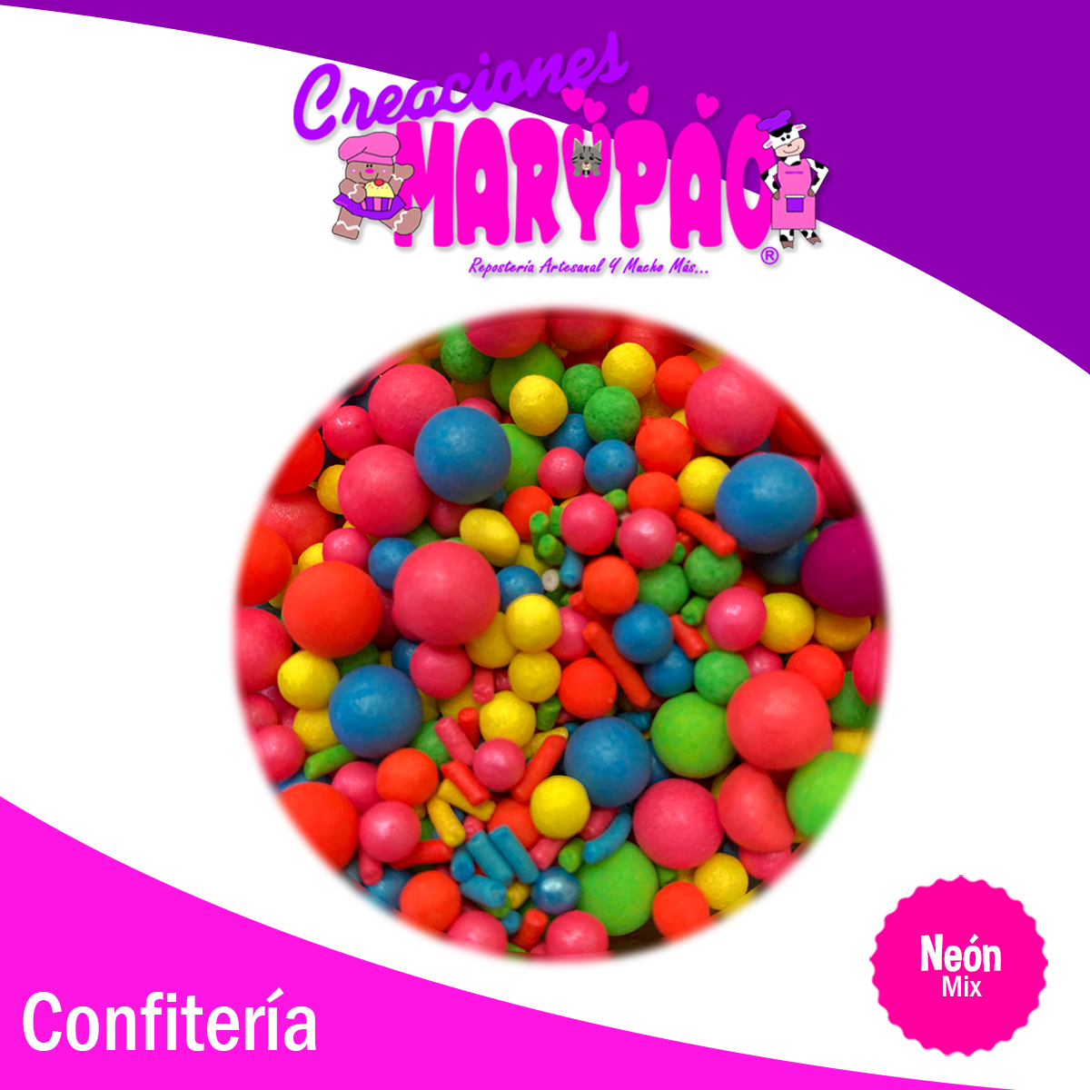 Perla Comestible Mix Granillo Colores Neón Cupcakes Galletas