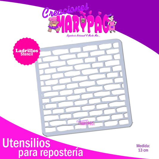 Stencil Ladrillos Pared Para Pasteles - Creaciones Marypao