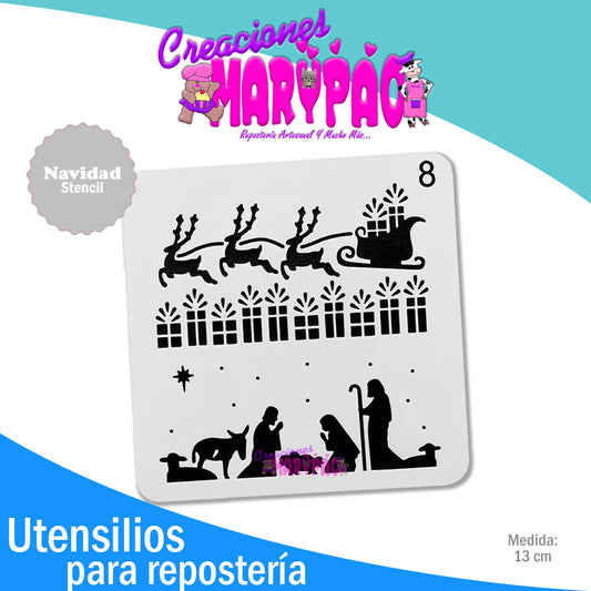 Stencil Nacimiento y Santa Claus Navidad - Creaciones Marypao