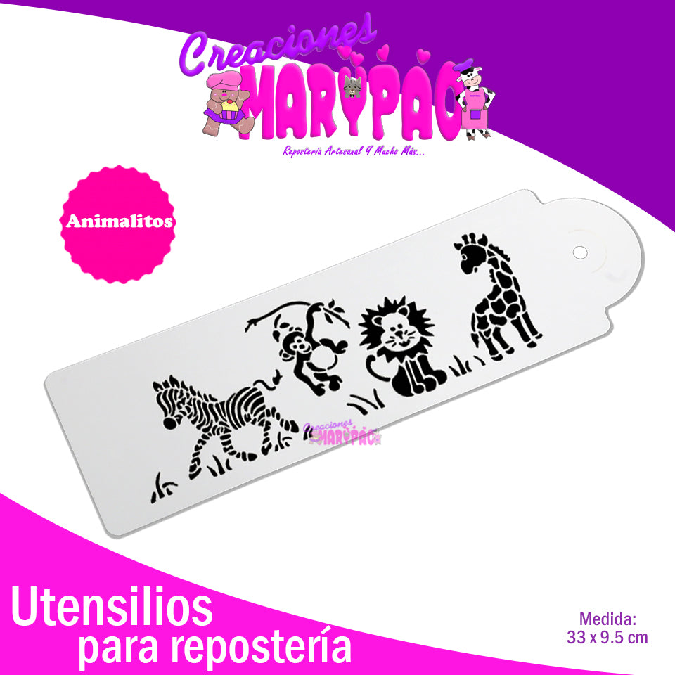 Stencil Animalitos Pastel Baby Shower - Creaciones Marypao