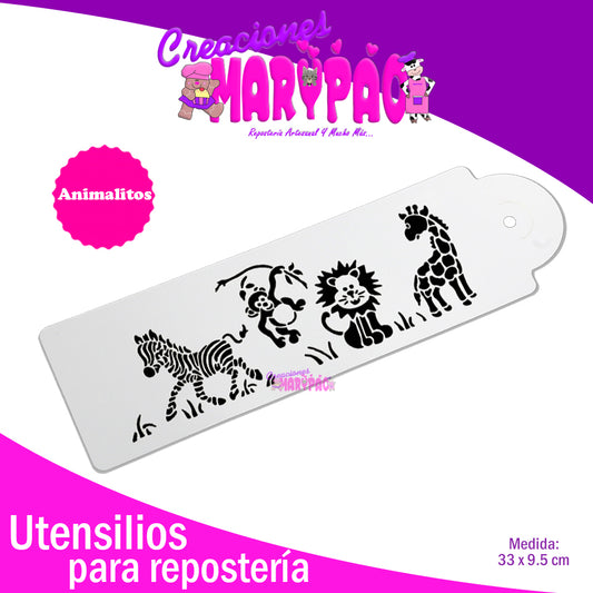 Stencil Animalitos Pastel Baby Shower - Creaciones Marypao