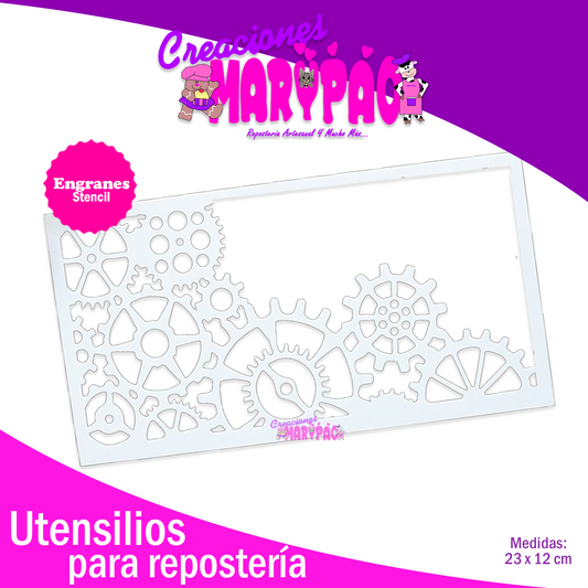 Stencil Engrane - Creaciones Marypao