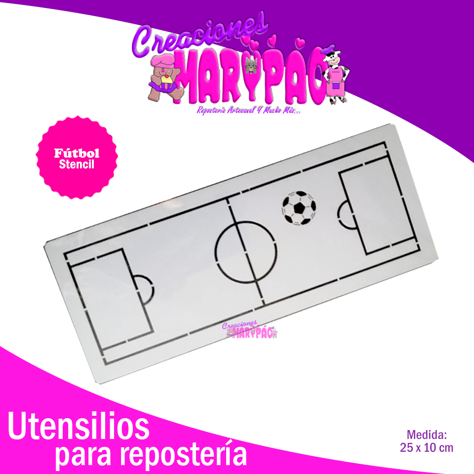 Stencil Para Pasteles Cancha Futbol - Creaciones Marypao