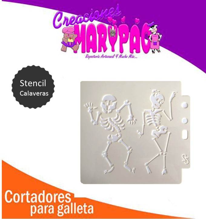 Stencil Calavera Esqueleto Dia De Muertos Pasteles Galletas