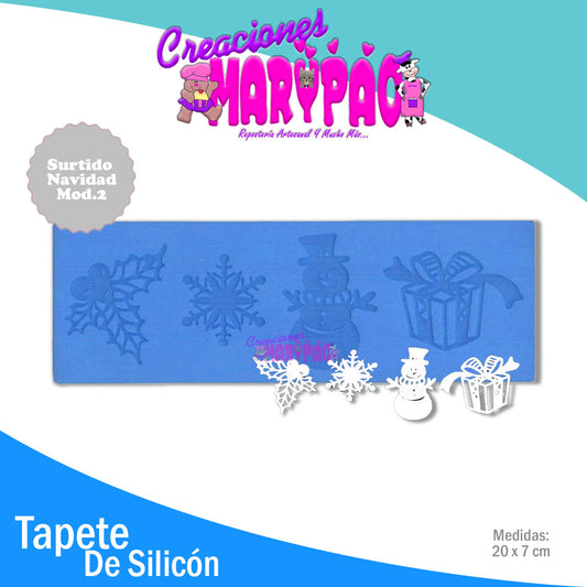 Tapete De Silicón Navidad Muñeco De Nieve Regalo Para Encaje De Azúcar - Creaciones Marypao