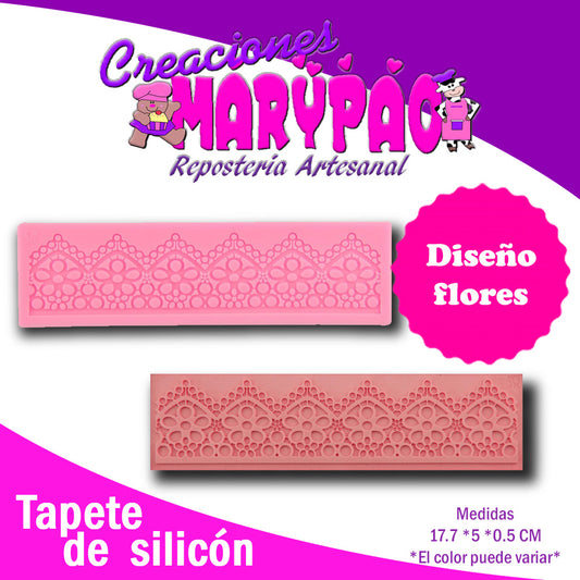 Tapete De Silicón Flores Encaje De Azúcar - Creaciones Marypao