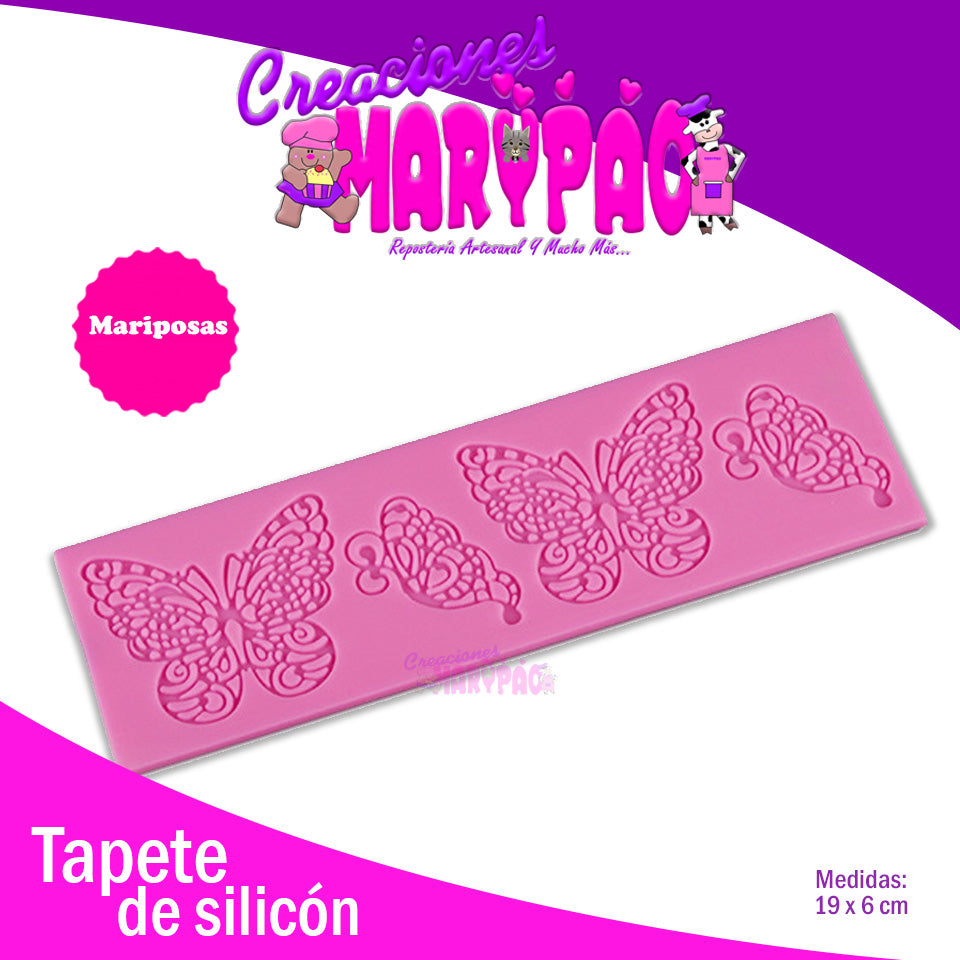 Tapete De Silicón Mariposas Mod.1 Encaje De Azúcar - Creaciones Marypao