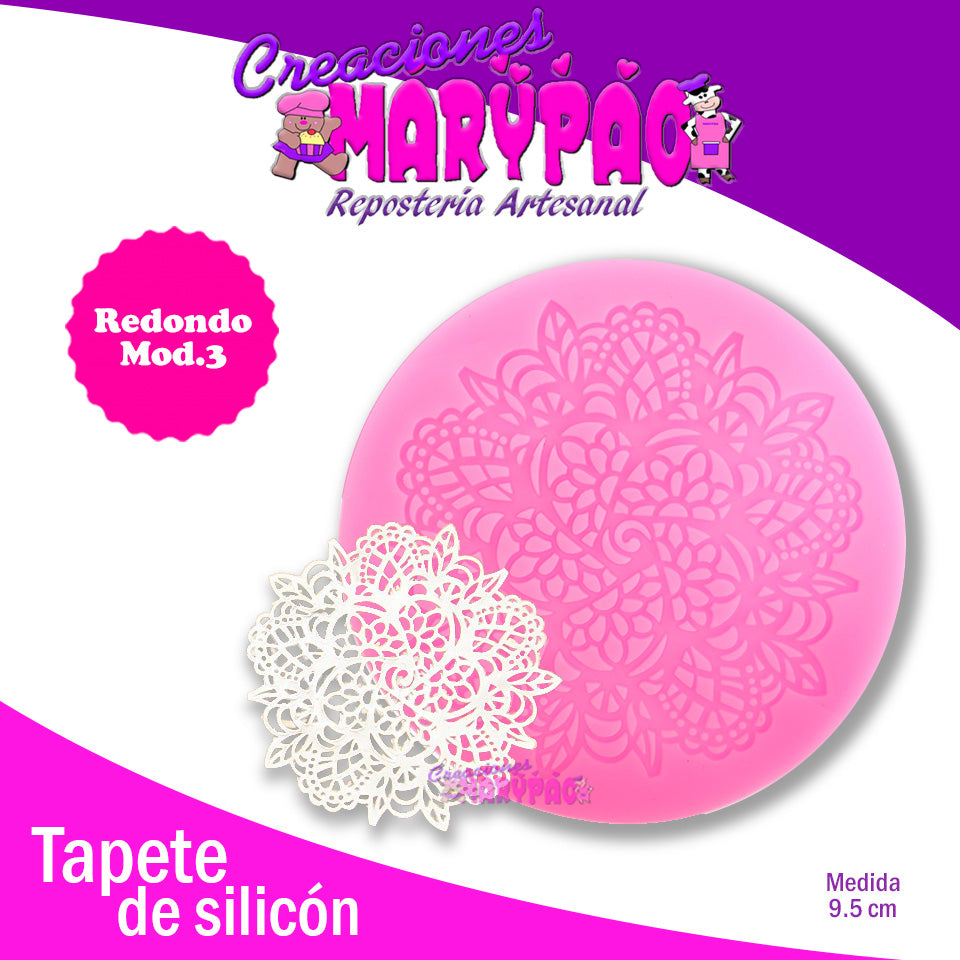 Tapete De Silicón Flor Mod.3 Encaje De Azúcar - Creaciones Marypao